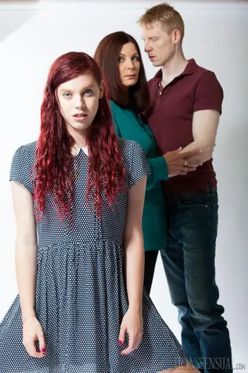 Redhead Trans Woman Lifts Her Skirt for Outdoor Sex