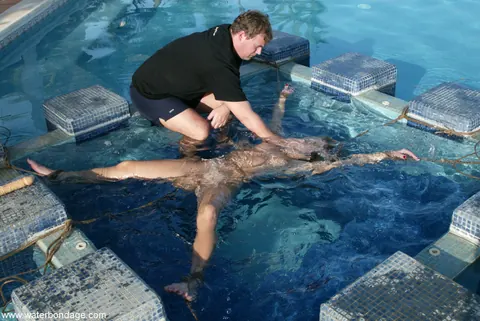 Jenny Lee: Slim Brunette MILF Bound for Dildo Play by the Pool – photo 12 of 20