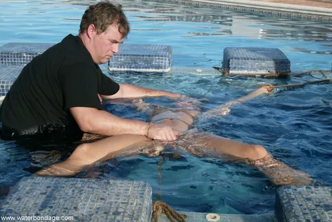 Jenny Lee: Slim Brunette MILF Bound for Dildo Play by the Pool – photo 17 of 20