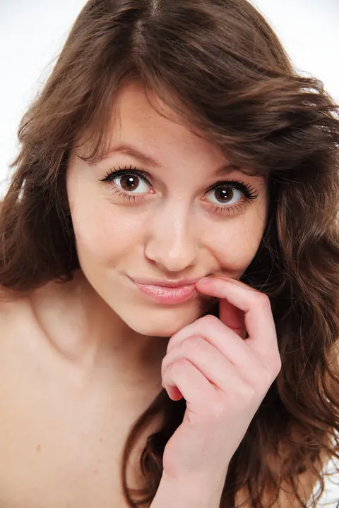 Carmela A: Skinny Curly Brunette Spreads in Her Panties – photo 18 of 21