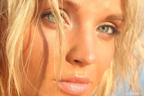 Ines Cudna: Blonde MILF in a Bikini and Heels Frees Big Natural Tits Outdoors – photo 16 of 16