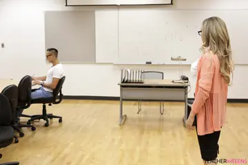 Busty Blonde MILF in Glasses Gives a Titjob Before Anal Sex
