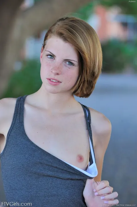 Aubrey Belle: Tattooed Redhead Strips Off Her Thong and Spreads in Public – photo 2 of 16