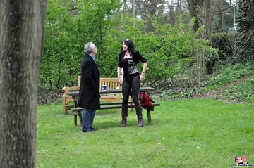 European MILF Smokes and Shows Her Big Tits Outdoors