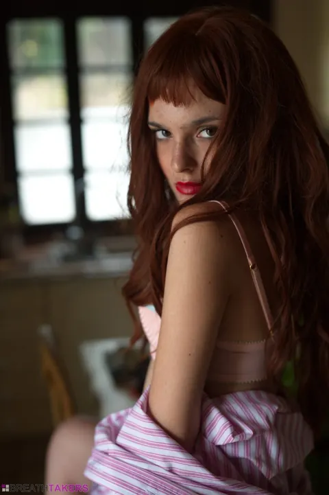 Caterina Foxy: Slim Redhead Strips Out of Her Lingerie in the Kitchen – photo 8 of 12