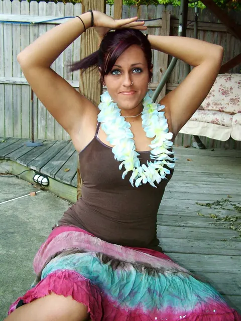 Roxy Belladonna: Redhead Strips Out of Her Dress to a White Bra Outside – photo 8 of 21