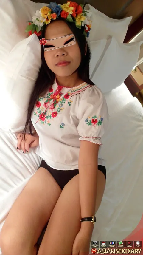Petite Asian Brunette Sucks and Rides Cowgirl Style – photo 2 of 15