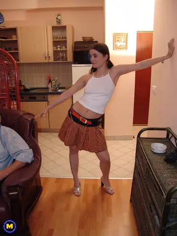 Salma de Nora – Busty Latina Amateur in a Skirt Sucks Multiple Cocks and Takes a Facial