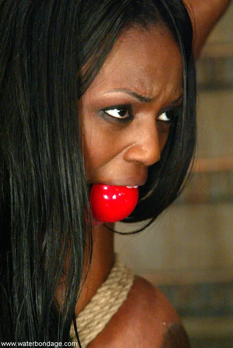 Jada Fire: Petite Ebony MILF with Big Tits Spreads Her Bound Legs Outdoors – photo 7 of 21