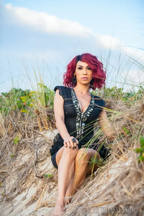 Redhead Trans Woman Strips Out of Her Lingerie Outdoors – photo 6 of 15