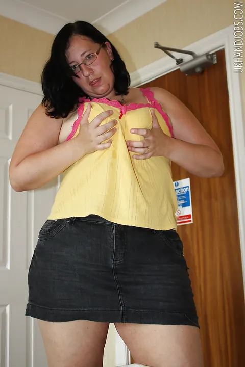 BBW with Big Tits Strips Out of Her Lingerie and Skirt – photo 4 of 16
