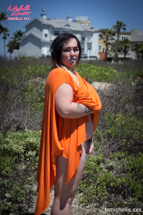 Curvy Trans Woman Bares Her Big Tits Outdoors – photo 8 of 16