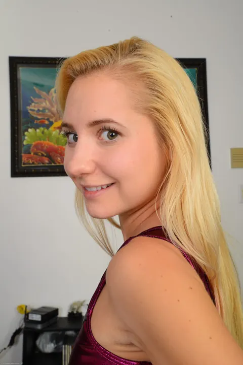 Odette Delacroix: Short-Haired Blonde Undresses and Shows Her Puffy Pussy – photo 1 of 21