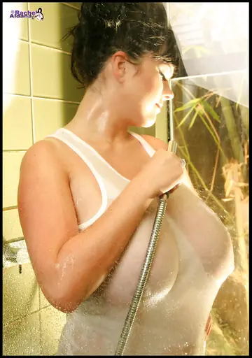 Rachel Aldana – BBW with Big Natural Tits Strips Out of Her Panties in the Shower
