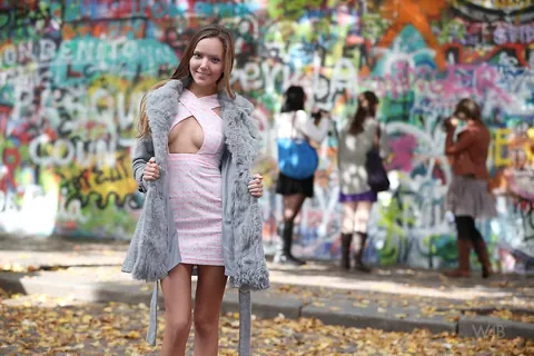 Mango A: Slim Czech Brunette Strips Out of Her Dress in Public – photo 2 of 16