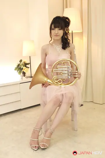 Kanako Iioka – Japanese Brunette in a Dress Spreads Her Hairy Pussy