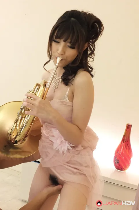 Kanako Iioka: Japanese Brunette in a Dress Spreads Her Hairy Pussy – photo 5 of 20