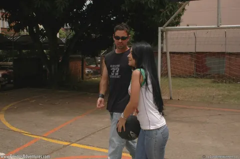 Latina PAWG in Jeans Fucks Outdoors After Basketball – photo 1 of 15