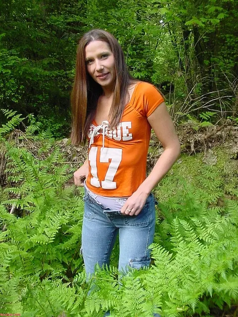 Skinny European Brunette Bares Her Boobs Outdoors in Panties – photo 17 of 20
