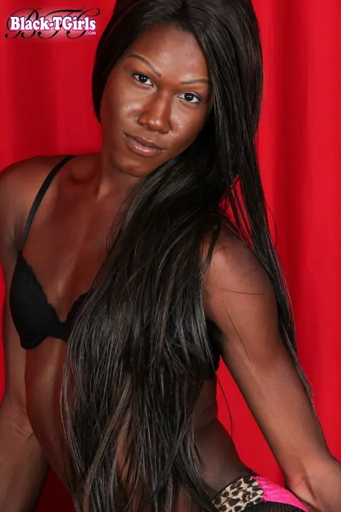 Ebony Trans Woman Strips and Shows Off Her Hard Cock – photo 2 of 16