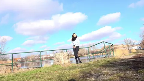 Cynthia Vellons: European Blonde MILF Pulls Down Her Jeans to Pee Outdoors – photo 2 of 15