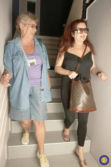Mature Blonde Undresses in the Bathroom and Poses by the Sauna