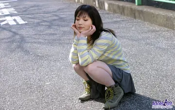 Thick Japanese Brunette Strips Out of Her Lingerie and Skirt