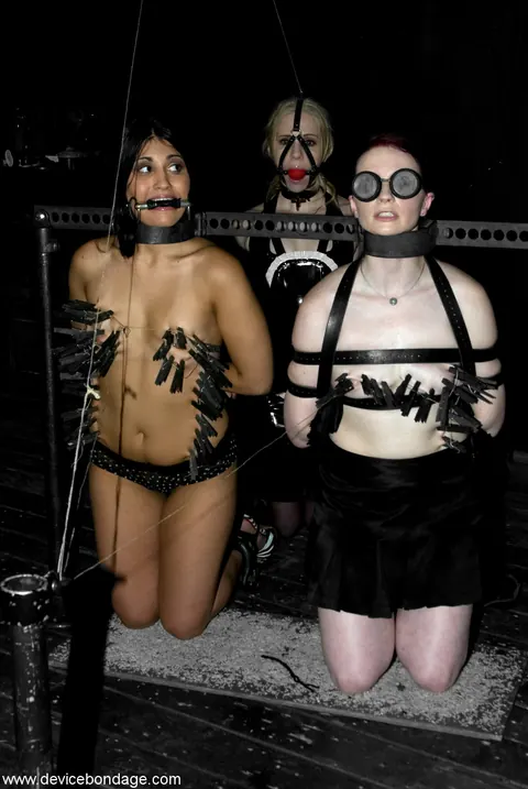 Claire Adams: Two Latina MILF Redheads Bound in Latex and Spreading – photo 13 of 21