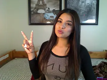Latina Brunette in Glasses Pulls Panties Aside and Spreads on the Bed