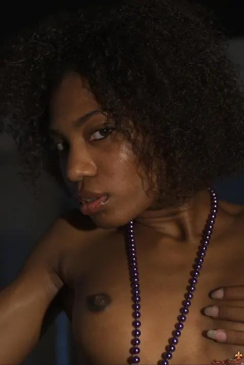 Ebony Model in Lingerie Shows Off Her Big Ass at the Pole – photo 10 of 15