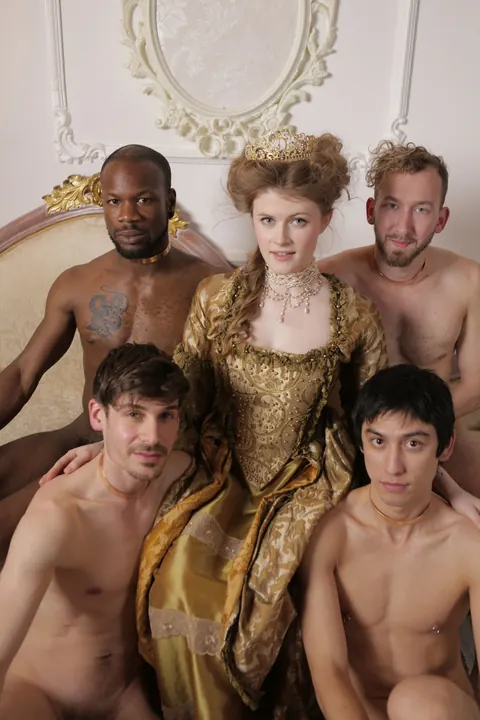 Lucy Huxley: Redhead with Big Tits Spreads Her Pussy in Cosplay on the Sofa – photo 12 of 20