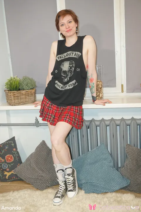 Redhead in Socks and Sneakers Spreads Her Pussy – photo 1 of 15