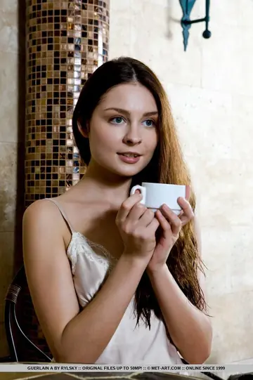Guerlain A – Slim Russian Brunette Shows Her Hairy Bush and Armpits
