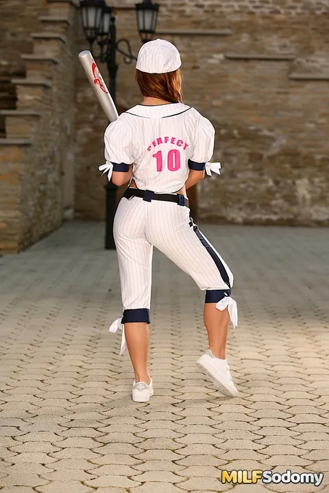 Wibeke: Athletic Brunette MILF in a Baseball Uniform Sits on His Face and Takes Anal – photo 2 of 21
