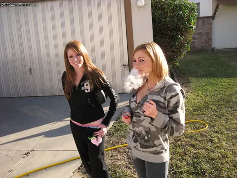 Nikki Rhodes: Two Redheads Flash Their Big Natural Tits Outdoors in Heels – photo 11 of 16