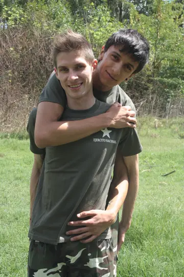 Two Men Kiss, Suck, and Fuck Outdoors