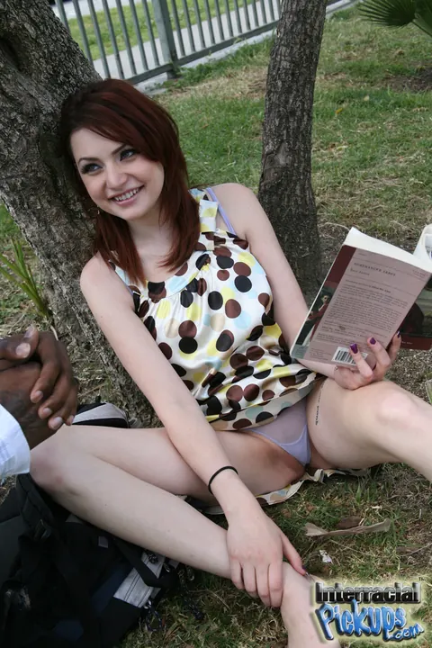 Marina Blue: Slim Redhead with Big Tits Sucks BBC and Gets Fucked Outdoors – photo 1 of 21