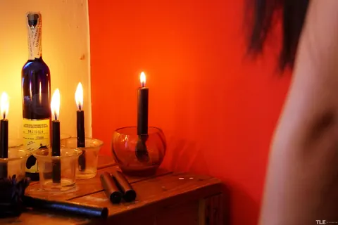 Woman Fingers Her Hairy Pussy and Uses a Dildo – photo 3 of 21