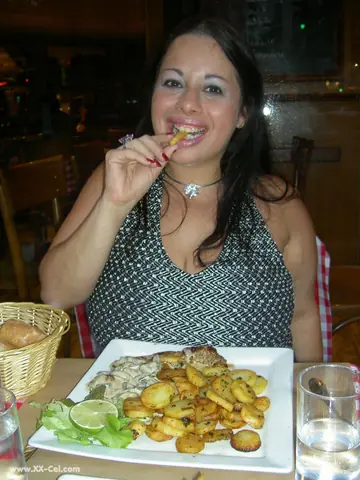 Chubby Brunette MILF Shows Her Big Tits Outdoors