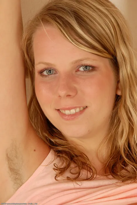 Blonde with Big Tits Poses Nude Showing Her Hairy Pussy – photo 3 of 21