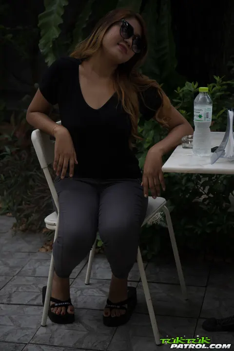 Lilly Rose: Thai Babe in Glasses Rides Cock Outdoors – photo 1 of 19