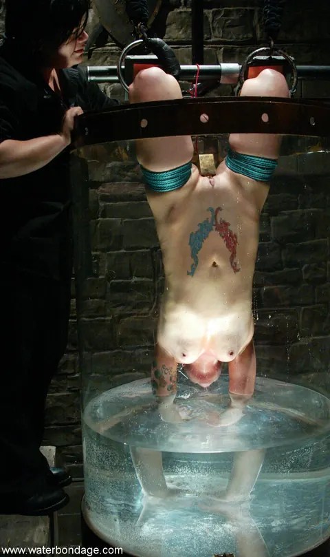 Bound Woman Spreads Her Shaved Pussy Outdoors – photo 6 of 21