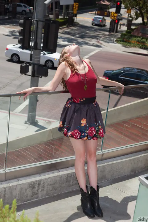 PAWG in Boots and Skirt Teases in Public – photo 8 of 11
