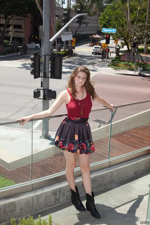 PAWG in Boots and Skirt Teases in Public – photo 7 of 11