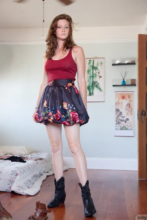 PAWG in Boots and Skirt Teases in Public – photo 3 of 11