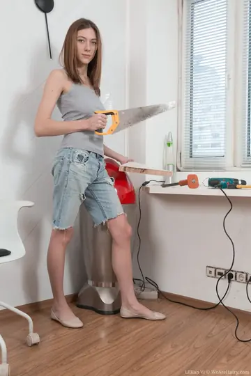 Slim Russian Brunette Drops Her Jeans for Close-Up Fingering
