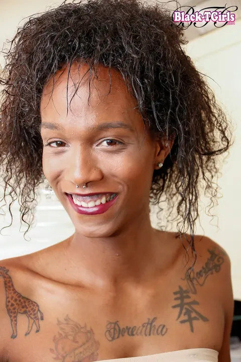 Slim Ebony Trans Woman Undresses and Poses Nude – photo 2 of 16