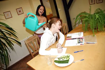 Two Thick Women in Panties Eat Pussy and Share a Dildo