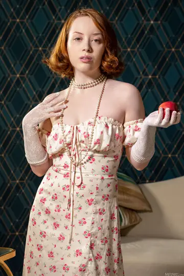 Lottie Magne – Redhead with Small Natural Tits Strips Nude