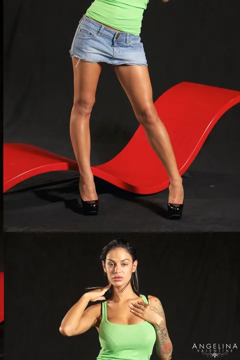 Angelina Valentine: Latina MILF with Enhanced Tits Kisses Brunette – photo 1 of 21
